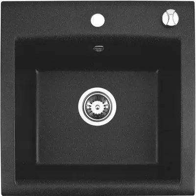 Produktbild von Granitspüle Schwarz farbe  Küchenspüle Granit Siphon Einbauspüle Spülbecken Spüle  AVA_1K 08