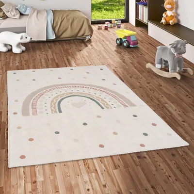 Produktbild von Kinder Teppich Happy Kids Rainbow Creme, Größe:200x290 cm