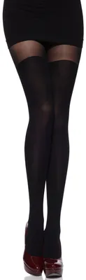 Produktbild von Merry Style Damen Strumpfhose mit OverkneeSMuster 80 DEN MSSSR01 (Schwarz, M) .