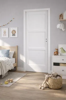 Immagine prodotto di Blocco porta in tessuto bianco Korya, larghezza 83 mm, spinta a sinistra