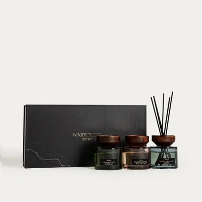 Zdjęcie produktu dla HOMLA Zestaw dyfuzorów WOODY BLEND zapachowych 3 szt. x 100 ml