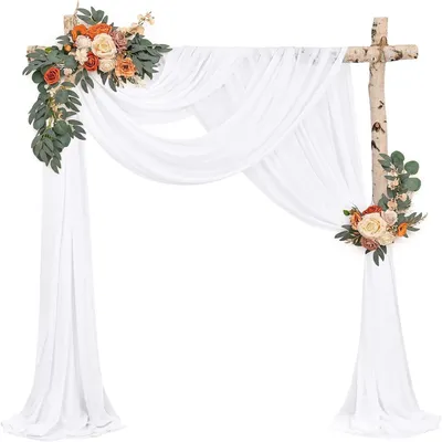 Imagen del producto de Arco de boda, cortina de tul blanco, transparente, 1 unidad, para bodas