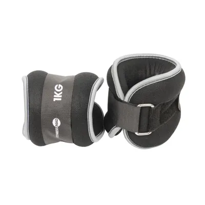 Produktbild von Fitness-Mad Hand- und Fußgelenkgewichte 1kg - verstellbare Gewichte schwarz