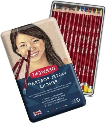 Produktbild von Professionelle Portraitstifte - Set von 12 Farbstiften - Hochwertige Qualität - Ideal für Mischtechniken und Details - 2300563