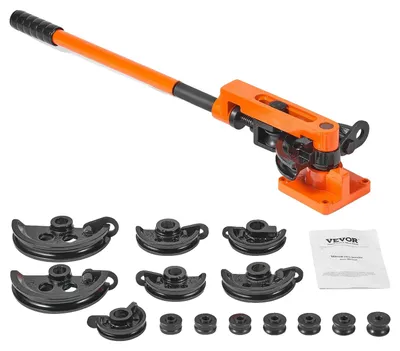Produktbild von VEVOR Manuelle hydraulische Rohrbiegemaschine 10 Tonnen Manuelle hydraulische Rohrbiegemaschine 6,4–25,4 mm Durchmesser 6 Matrizen für Heizungs- und Rohrleitungsbau, Orange
