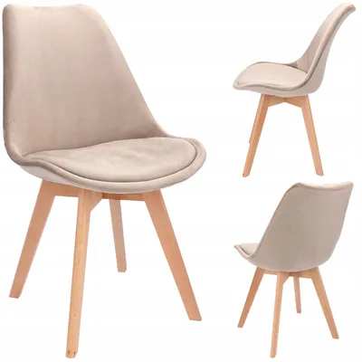 Immagine prodotto di JUMI, sedia sagomata, confortevole, modello BARI, adatta per la cucina, il soggiorno o la sala da pranzo, con design sagomato, colore beige