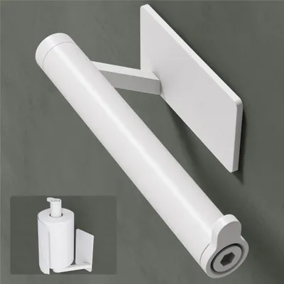 Produktbild von Mai & Mai Toilettenpapierhalter ohne Bohren, Klopapierhalter WC aus Edelstahl, Toilettenpapier Halterung Rollenhalter Matt weiß Lino-02