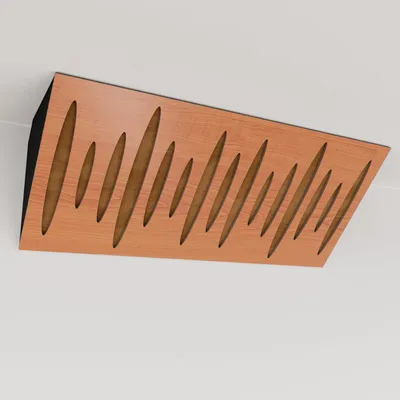 Obrázek produktu pro Balení po 2 kusech – Úzká akustická rohová basová past s sametovým potahem | 23 x 50 x 10 cm | Odraz – zvuková izolace | [PULSE (Horizont) – třešeň | zlatá]