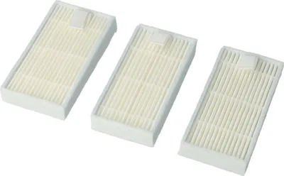 Produktbild von vhbw 3x Staubsaugerfilter kompatibel mit Ecovacs Deebot KK8, X580, X600, CR120, X500 Staubsauger - HEPA-Filter Weiß