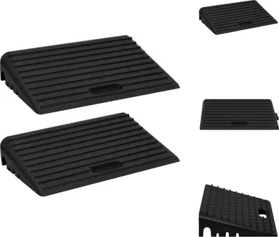 Zdjęcie produktu dla vidaXL Rampy krawężnikowe 2 szt. 50x30x11 cm gumowe - znaki drogowe