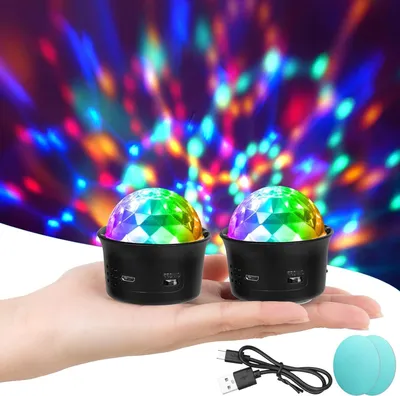 Zdjęcie produktu dla Zestaw świateł imprezowych - lampy dyskotekowe - świąteczna atmosfera - sterowanie dźwiękiem, rytmiczne światła - zestaw 2 sztuk - RGB
