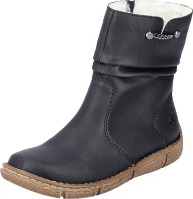Produktbild von Rieker Damen Stiefelette warm gefüttert Reißverschluss Kettendetail Z3771, Größe:39 EU, Farbe:Schwarz
