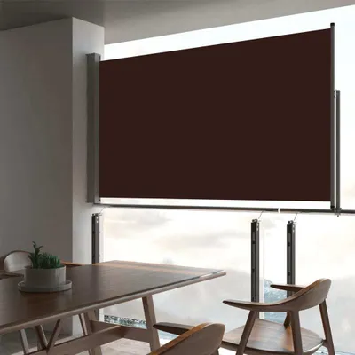 Productafbeelding van Maison Exclusive - Uittrekbare zonnescherm met zijpanelen, 140 x 300 cm, bruin