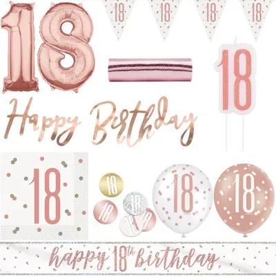 Produktbild von 18. Geburtstag Deko roségold Party Dekoration Set Frau