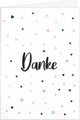 Produktbild von Friendly Fox 12 Dankeskarten modern, Dankeschön Karten mit Umschlag, DIN A6 Klappkarten Danke sagen