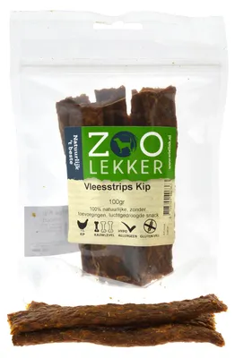 Productafbeelding van Zoolekker Vleesstrips 100 gram Kip