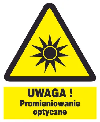 Obrázok produktu pre POZOR ! OPTICKÉ Žiarenie tabuľa 225X275 výstražná tabuľa PVC