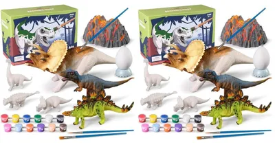 Productafbeelding van 3D-dinosaurusvormen voor kinderen, knutselset, set van 2