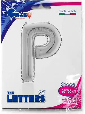 Zdjęcie produktu dla Balon foliowy Litera P, 66cm,Srebrna