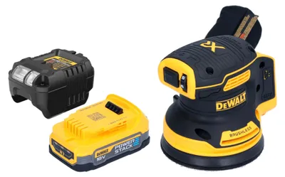 Produktbild von DeWalt DCW 210 E1 Akku Exzenterschleifer 18 V 125 mm Brushless + 1x Powerstack Akku 1,7 Ah + Ladegerät