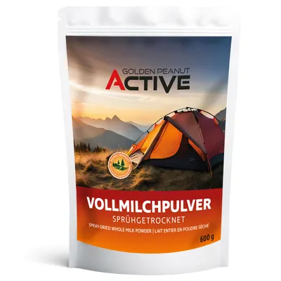Produktbild von GOLDEN PEANUT ACTIVE Vollmilch Pulver sprühgetrocknet 600 g Reise Outdoor Camping Nahrung Instant