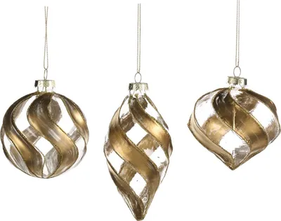 Produktbild von Goodwill Weihnachtskugel Glas Gold D 8 cm Voordeelass. Von 2 x 3 Stück