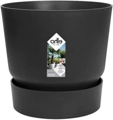 Imagen del producto de Macetas de cerámica para exteriores, fabricadas con materiales 100% reciclados, con un diámetro de 16.0 cm y una altura de 15.3 cm, de color