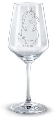 Produktbild von Mr. & Mrs. Panda weinglas graviert Einhorn Wut - Transparent - Geschenk, glaskelch, Kelch, Einhörner, glas für rotwein, Dumme Fragen, graviertes, Arbeit, Nein, Unicorn