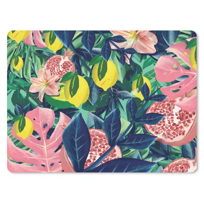 Produktbild von MuchoWow® Mauspad Mousepad Blumen - Früchte - Farben 23x19 cm - Mousepads - Maus Mat - Pad - Mausunterlage - Schreibtischunterlage - Mauspad