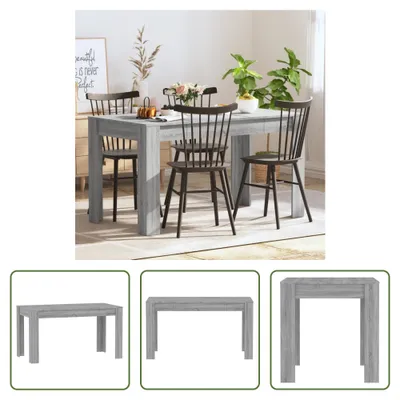 Produktbild von The Living Store Esstisch Grau Sonoma 140x74,5x76 cm Holzwerkstoff