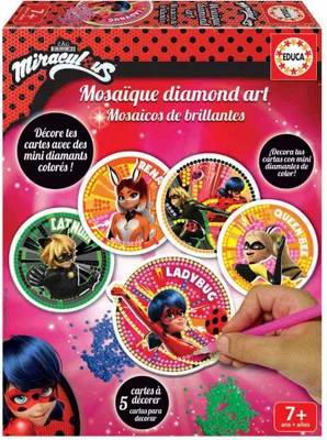 Produktbild von Educa Borras - Premium akcesorium z motywem Miraculous Ladybug do glitter mosaics