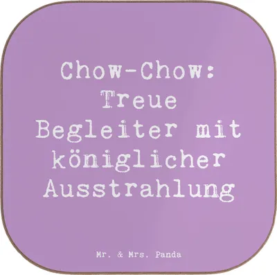 Produktbild von Mr. & Mrs. Panda Untersetzer für Gläser Spruch Chow-Chow Treue Begleiter - Lavendeltraum - Geschenk, Coaster, Loyalität, Hunderassen, Tassenuntersetzer, Tassen, Würde