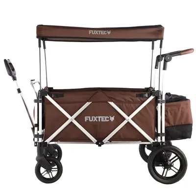 Zdjęcie produktu dla Wózek BRAZOWY FUXTEC FX-CTL900, dach, szuflada, 5-punktowy pas Braun