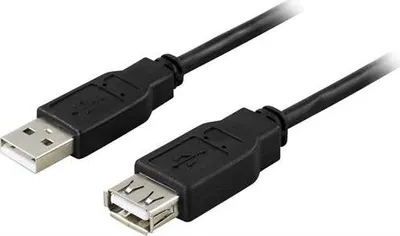 Produktbild von Deltaco USB2-15S, 1 m, USB A, USB A, USB 2.0, Schwarz