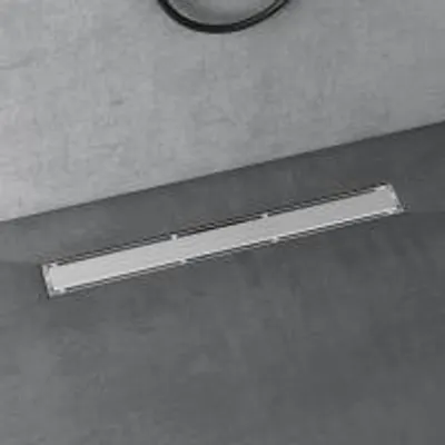 Image de doporro Caniveau de Douche Italienne Extra Plate Chromé en Inox 70 cm Drain de Sol à Carreler avec Siphon et Filtre KE110