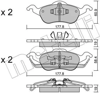 Produktbild von METELLI Bremsbeläge Satz Vorne Bremsklötze für FORD FOCUS (DAW, DBW) 22-0291-0