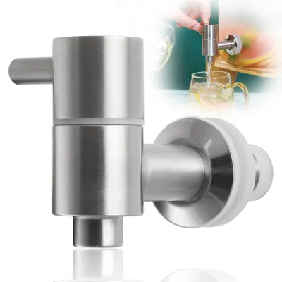 Edelstahl-Zapfhahn für Getränkespender, 1 Stück, 304er Edelstahl, silber
