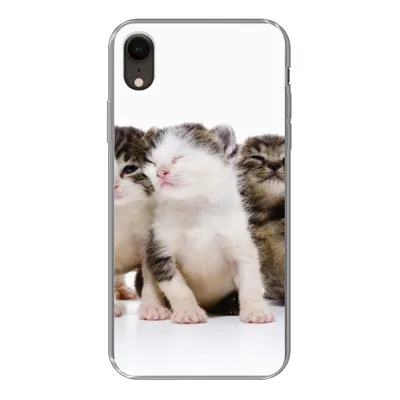 Produktbild von MuchoWow® Handyhülle Schutzhülle Hülle für iPhone XR Katze - Haustiere - Fell - Porträt Silikon Softcase Handy Hülle - Schutzdeckel