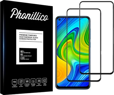 Produktbild von Hartglas für Xiaomi REDMI NOTE 9 [2 Stück] Displayschutzfolie Screen Protector mit schwarzem Rand Film Anti-Kratzer Glas Resistant Phonillico®