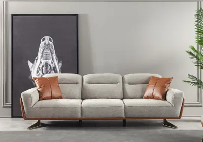 Image de Canapé confortable Salon 260cm Big Canapé Canapés Tissu Canapé Textile