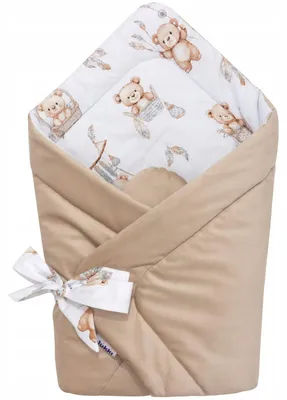 Produktbild von Jukki - Babyhörnchen 80x80 cm – mit Schleife, Boho Bears & Cappuccino Soft Velvet – für Neugeborene