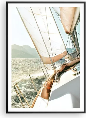 Produktbild von Gerahmtes Poster - Schwarzer Rahmen - Yacht Segeln So - 70x100 cm - Wand Bild - Wanddeko - Wandbilder - Kunstposter - Wandposter - Bilderrahmen - Bilder - Kunstdruck - P2BPA70x100-4847