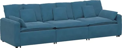 Produktbild von vidaXL Modulares Sofa mit Kissen Blau