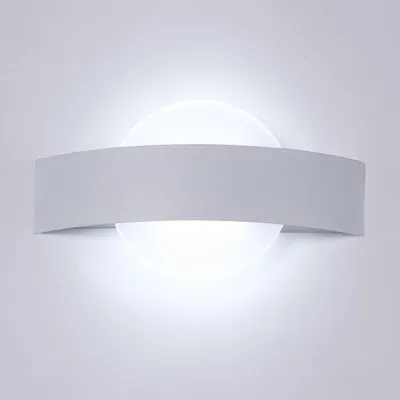 Immagine prodotto di Lampada da parete LED, 12W, 1350LM, moderna, in acrilico bianco, per illuminazione interna, ideale per soggiorno, camera da letto, corridoio, luce bianca fredda 6500K