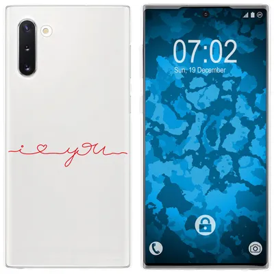 Produktbild von PhoneNatic Case kompatibel mit Samsung Galaxy Note 10 Silikon-Hülle in Love Wörter M2