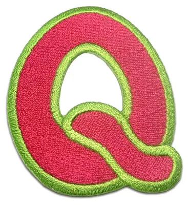 Produktbild von Buchstabe Q - 6.3x5.2cm: Alphabet Buchstaben Einzeln Auswählbar - Aufnäher, Bügelbild, Aufbügler, Applikationen, Patches, Flicken, Zum Aufbügeln