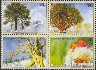 Produktbild von Briefmarken UNO - New York 2010 Mi 1185-1188 Viererblock (kompl.Ausg.) gestempelt Pflanzen