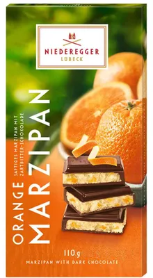 Immagine prodotto di Tavoletta di marzapane Niederegger al cioccolato fondente arancione 110g