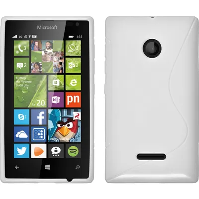 Produktbild von PhoneNatic Case kompatibel mit Microsoft Lumia 435 - weiß Silikon Hülle S-Style + 2 Schutzfolien