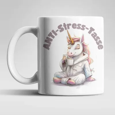Produktbild von Anti Stress Einhorn Kaffeetasse Teetasse Tasse Geschenkidee 325 ml